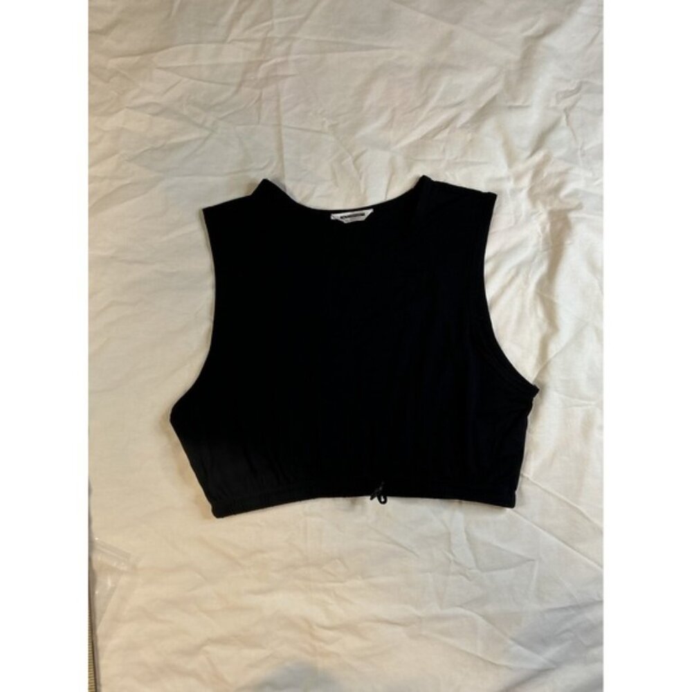 Nova sport women's black sleeveless cropped elastic Pull tank Size medium